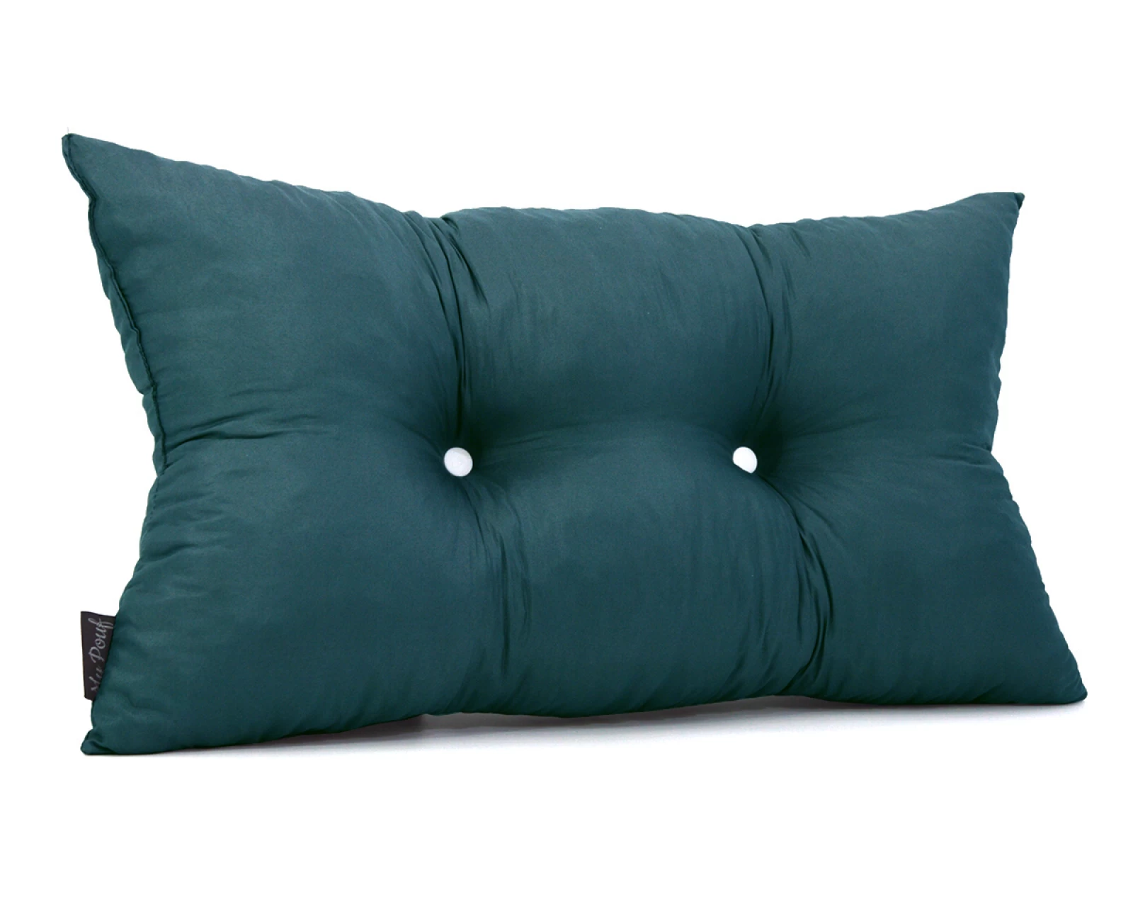 Μαξιλάρι πλάτης με 2 κουμπιά  Poliester ύφασμα πετρόλ σκούρο | Mypouf.gr