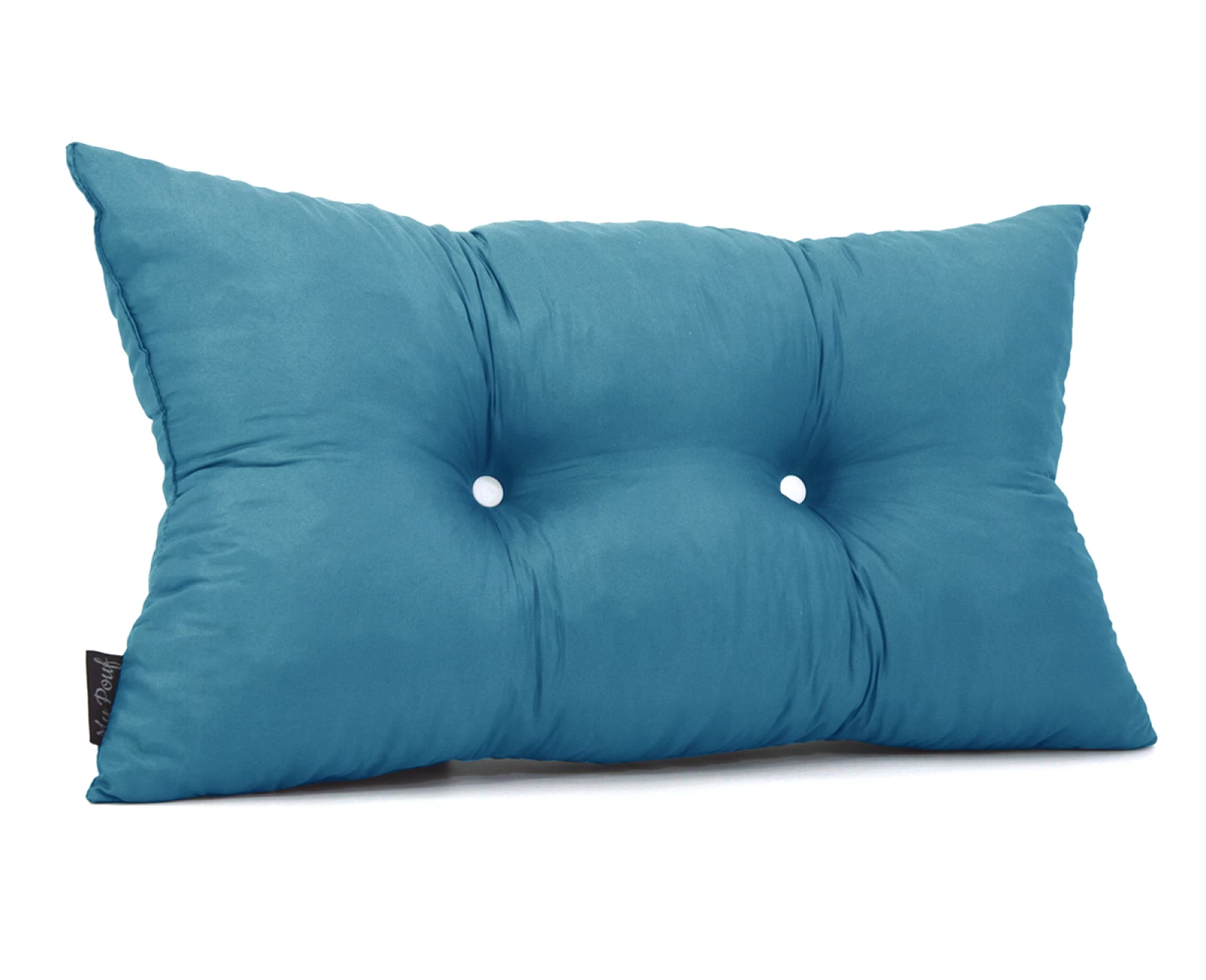 Μαξιλάρι πλάτης με 2 κουμπιά  Poliester ύφασμα τιρκουάζ | Mypouf.gr