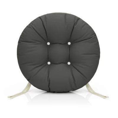 Μαξιλάρι στρογγυλό αδιάβροχο για κάθισμα με κουμπιά ανθρακί