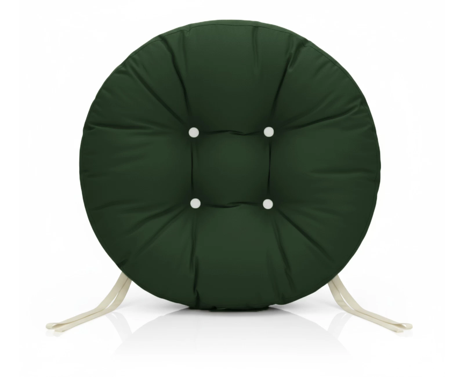 Μαξιλάρι στρογγυλό αδιάβροχο για κάθισμα με κουμπιά κυπαρισσί | Mypouf.gr