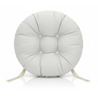 Μαξιλάρι στρογγυλό αδιάβροχο για κάθισμα με κουμπιά λευκό