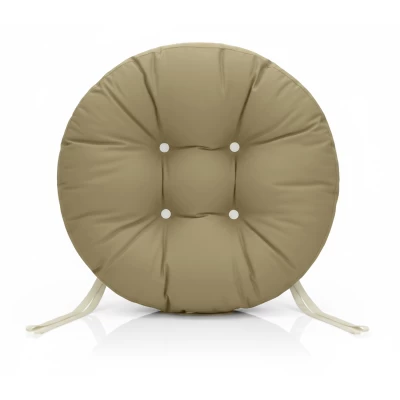 Μαξιλάρι στρογγυλό αδιάβροχο για κάθισμα με κουμπιά μπεζ