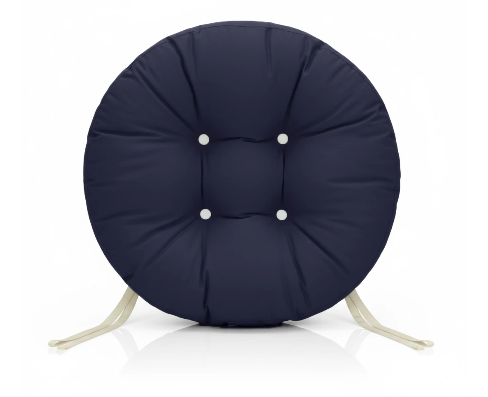 Μαξιλάρι στρογγυλό αδιάβροχο για κάθισμα με κουμπιά μπλε σκούρο | Mypouf.gr
