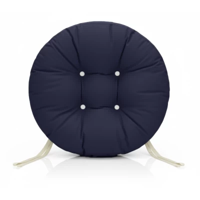 Μαξιλάρι στρογγυλό αδιάβροχο για κάθισμα με κουμπιά μπλε σκούρο
