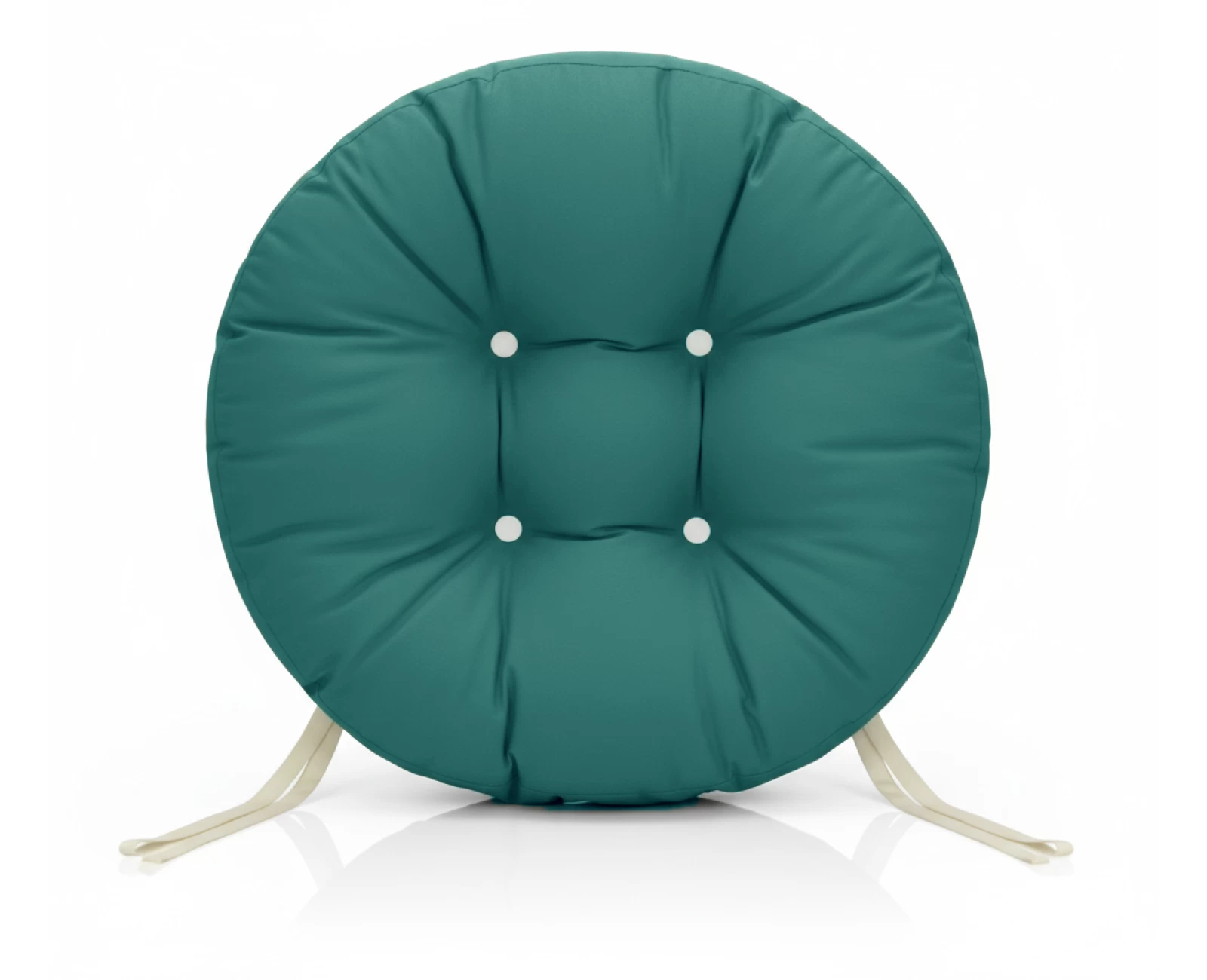 Μαξιλάρι στρογγυλό αδιάβροχο για κάθισμα με κουμπιά πετρόλ | Mypouf.gr