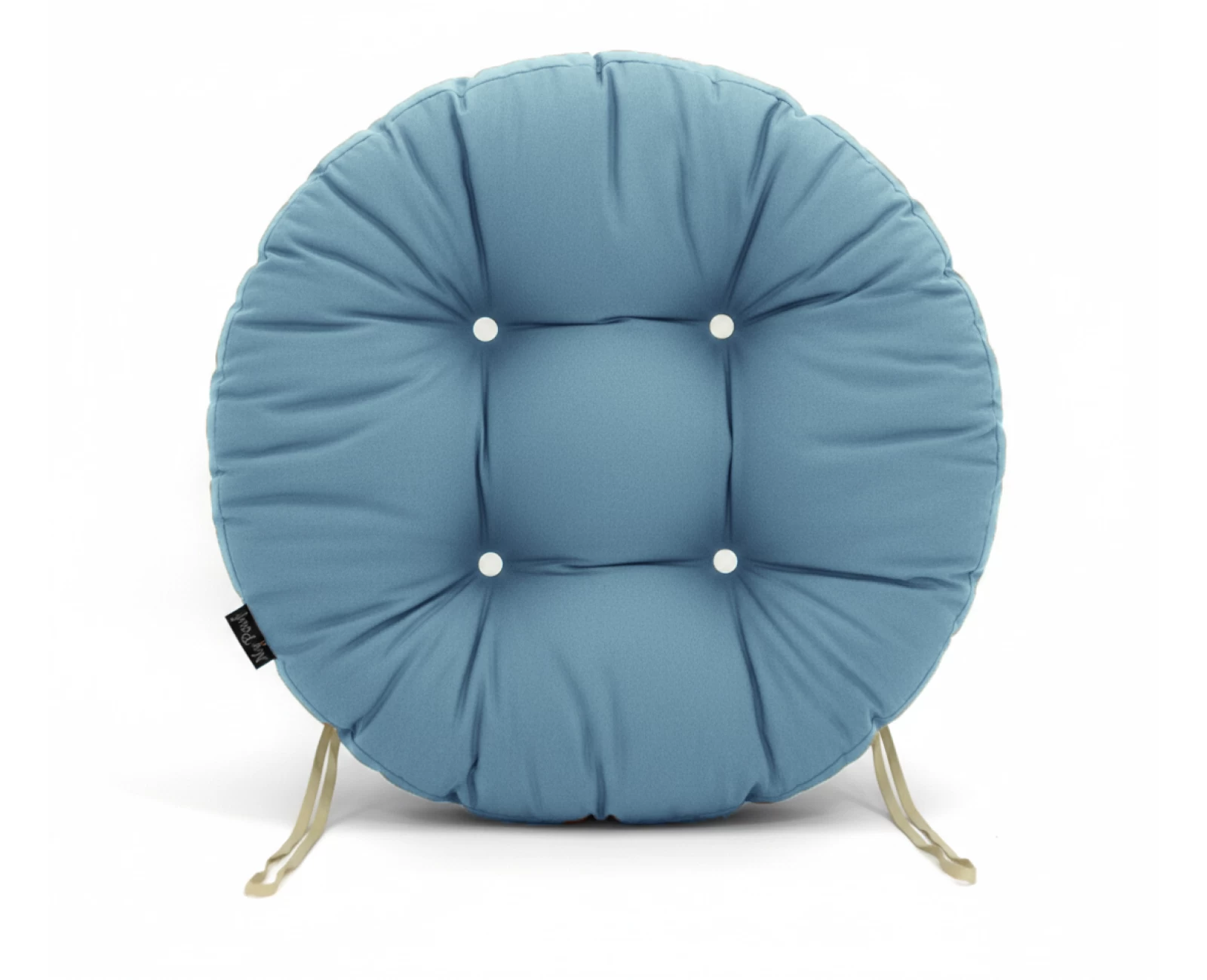 Μαξιλάρι στρογγυλό κάθισμα μπαμπού - Λονέτα μονόχρωμο γαλάζιο | Mypouf.gr