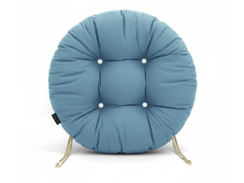 Μαξιλάρι στρογγυλό κάθισμα μπαμπού - Λονέτα μονόχρωμο γαλάζιο