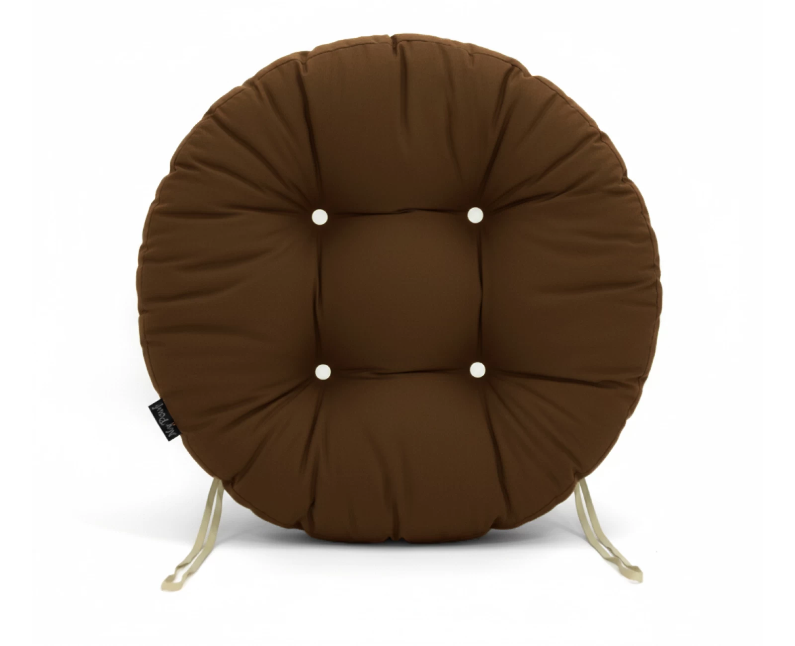 Μαξιλάρι στρογγυλό κάθισμα μπαμπού - Λονέτα μονόχρωμο καφέ | Mypouf.gr
