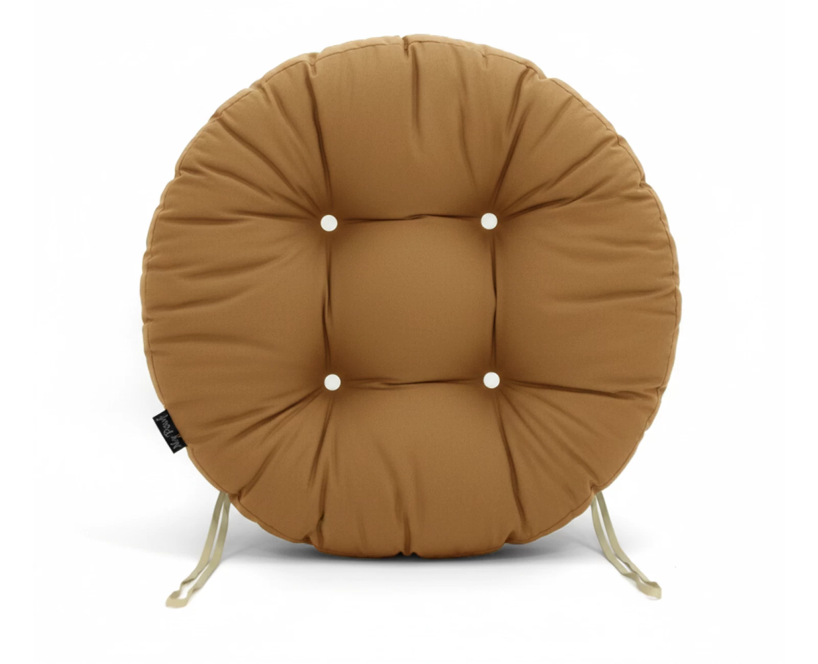 Μαξιλάρι στρογγυλό κάθισμα μπαμπού - Λονέτα μονόχρωμο Caramel | Mypouf.gr