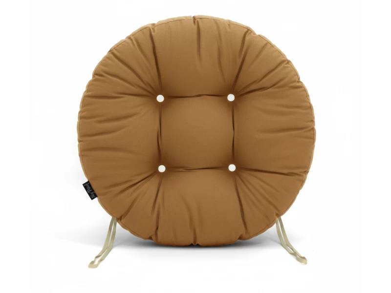 Μαξιλάρι στρογγυλό κάθισμα μπαμπού - Λονέτα μονόχρωμο Caramel