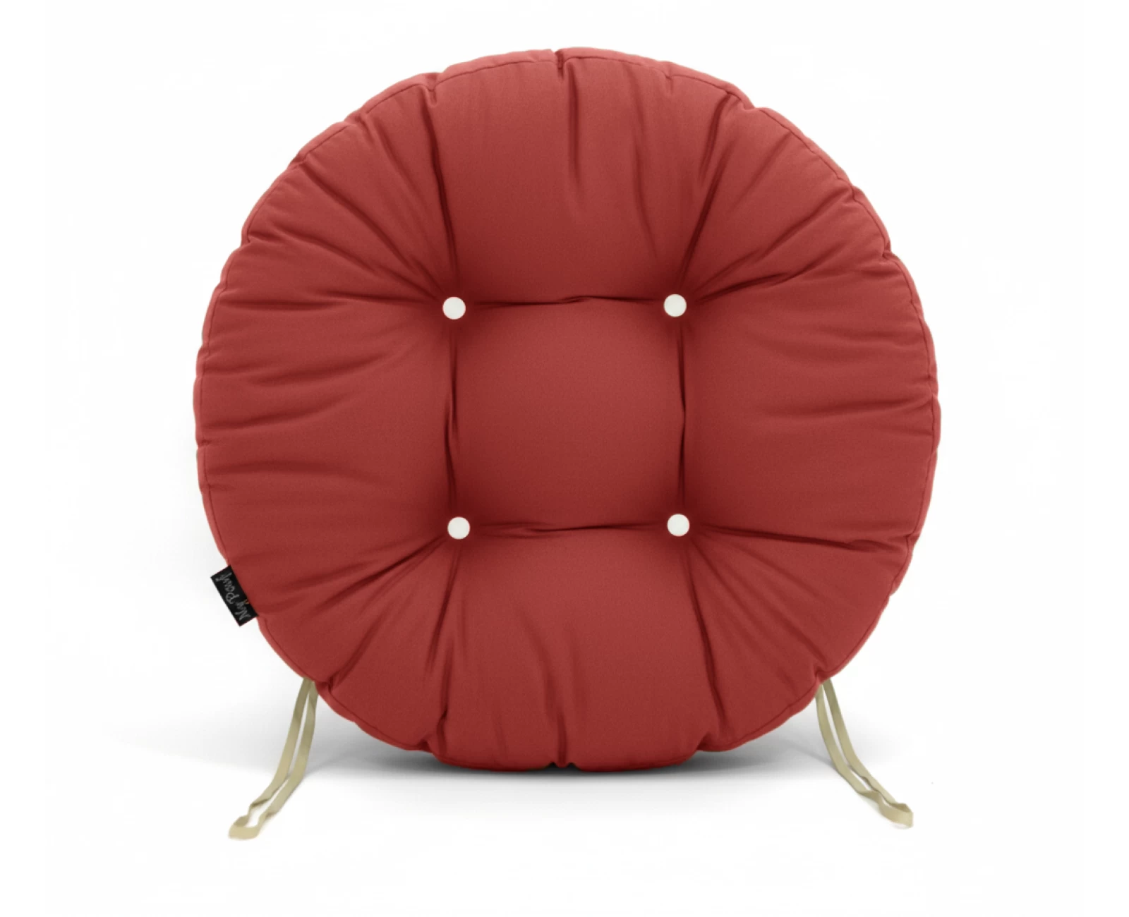 Μαξιλάρι στρογγυλό κάθισμα μπαμπού - Λονέτα μονόχρωμο κόκκινο | Mypouf.gr