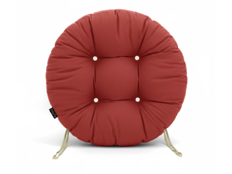 Μαξιλάρι στρογγυλό κάθισμα μπαμπού - Λονέτα μονόχρωμο κόκκινο