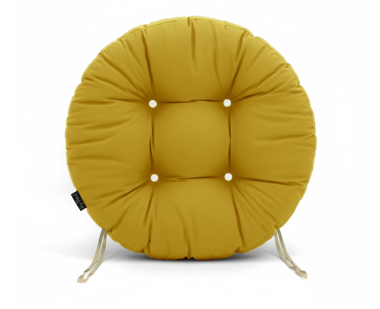 Μαξιλάρι στρογγυλό κάθισμα μπαμπού - Λονέτα μονόχρωμο κροκί | Mypouf.gr