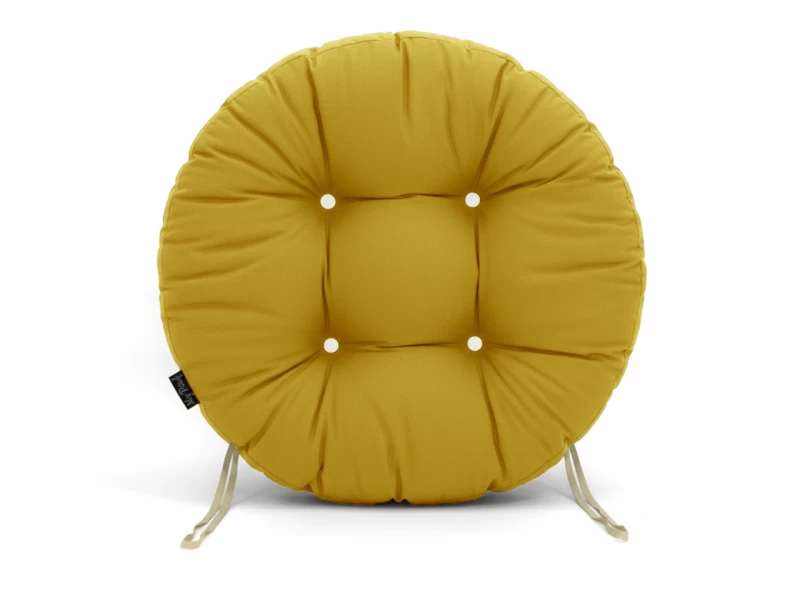 Μαξιλάρι στρογγυλό κάθισμα μπαμπού - Λονέτα μονόχρωμο κροκί