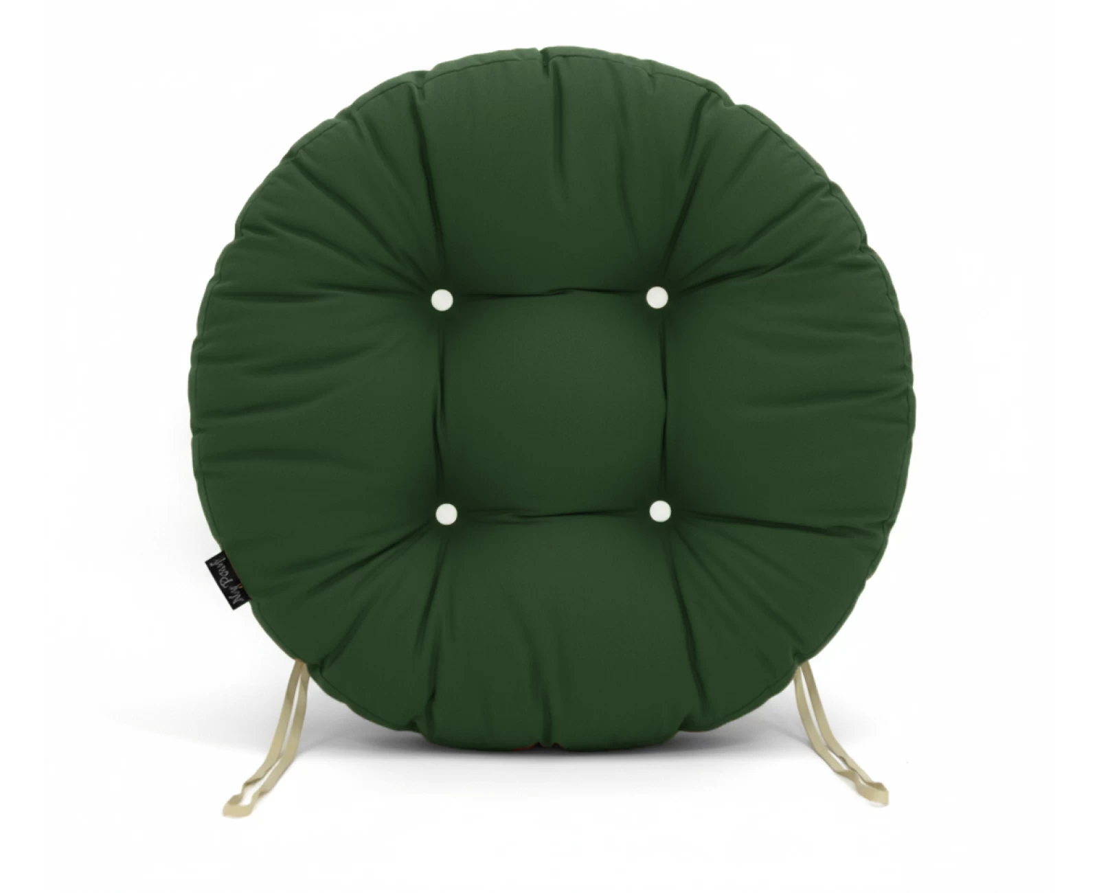 Μαξιλάρι στρογγυλό κάθισμα μπαμπού - Λονέτα μονόχρωμο Κυπαρισσί | Mypouf.gr