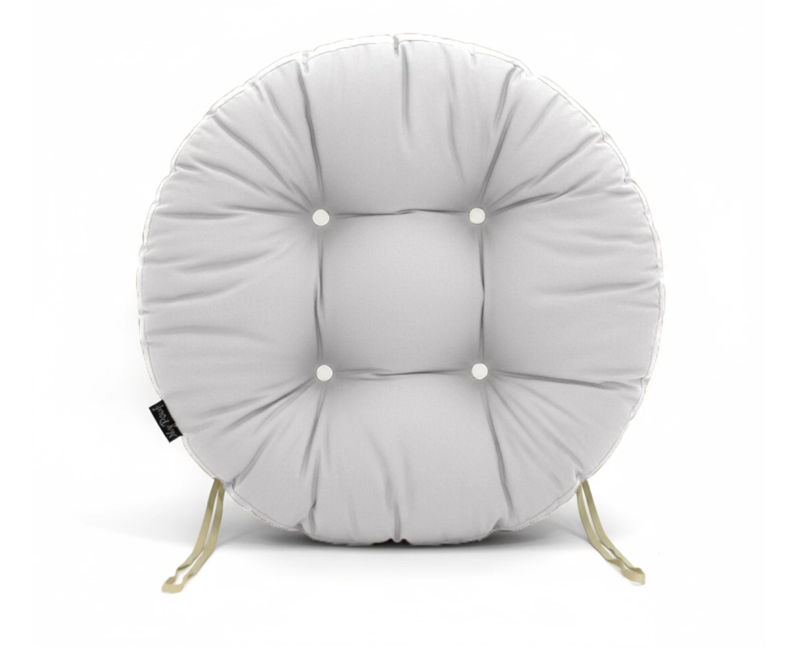 Μαξιλάρι στρογγυλό κάθισμα μπαμπού - Λονέτα μονόχρωμο λευκό | Mypouf.gr