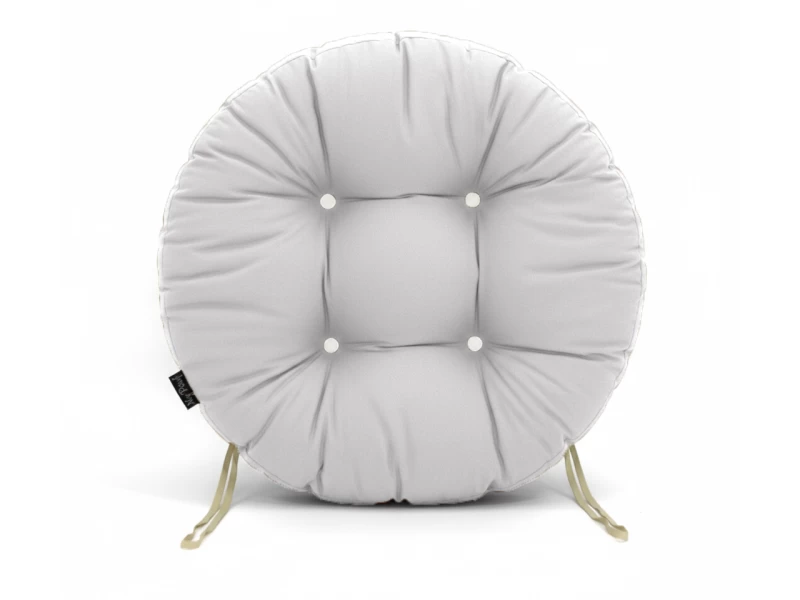 Μαξιλάρι στρογγυλό κάθισμα μπαμπού - Λονέτα μονόχρωμο λευκό