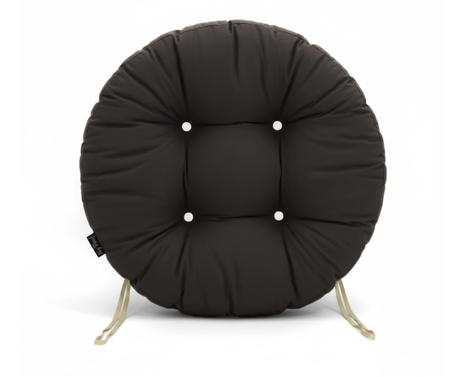 Μαξιλάρι στρογγυλό κάθισμα μπαμπού - Λονέτα μονόχρωμο μαύρο | Mypouf.gr