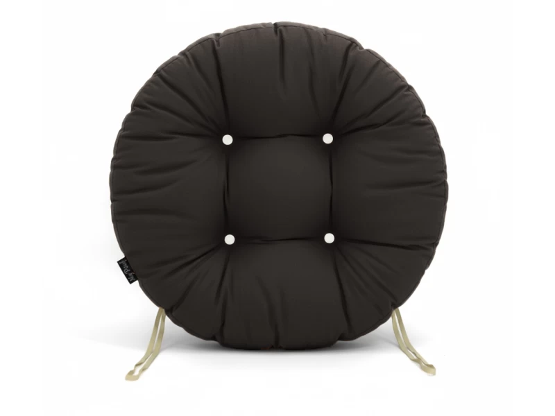 Μαξιλάρι στρογγυλό κάθισμα μπαμπού - Λονέτα μονόχρωμο μαύρο