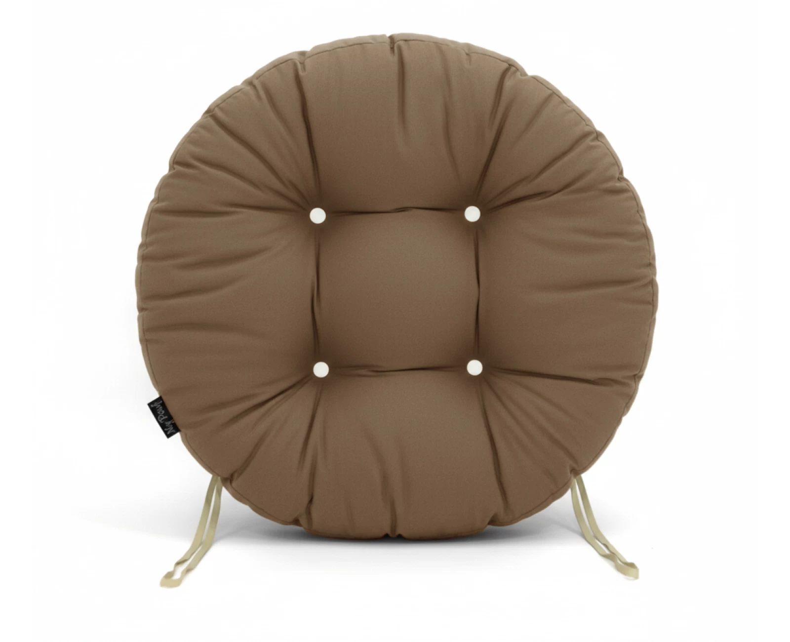 Μαξιλάρι στρογγυλό κάθισμα μπαμπού - Λονέτα μονόχρωμο μόκα | Mypouf.gr