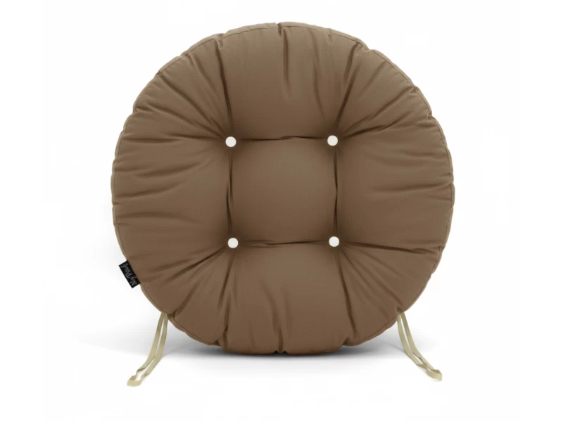 Μαξιλάρι στρογγυλό κάθισμα μπαμπού - Λονέτα μονόχρωμο μόκα