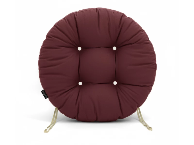 Μαξιλάρι στρογγυλό κάθισμα μπαμπού - Λονέτα μονόχρωμο μπορντώ