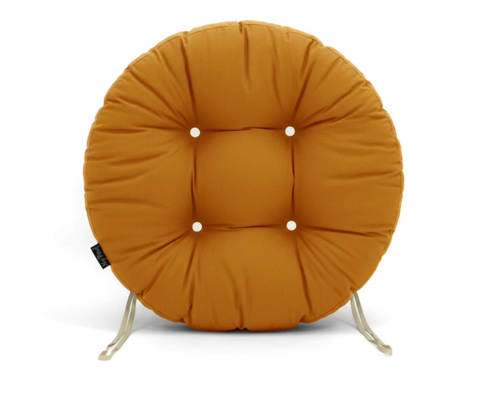 Μαξιλάρι στρογγυλό κάθισμα μπαμπού - Λονέτα μονόχρωμο πορτοκαλί | Mypouf.gr