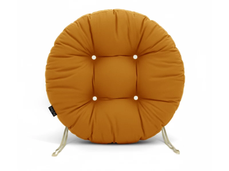 Μαξιλάρι στρογγυλό κάθισμα μπαμπού - Λονέτα μονόχρωμο πορτοκαλί