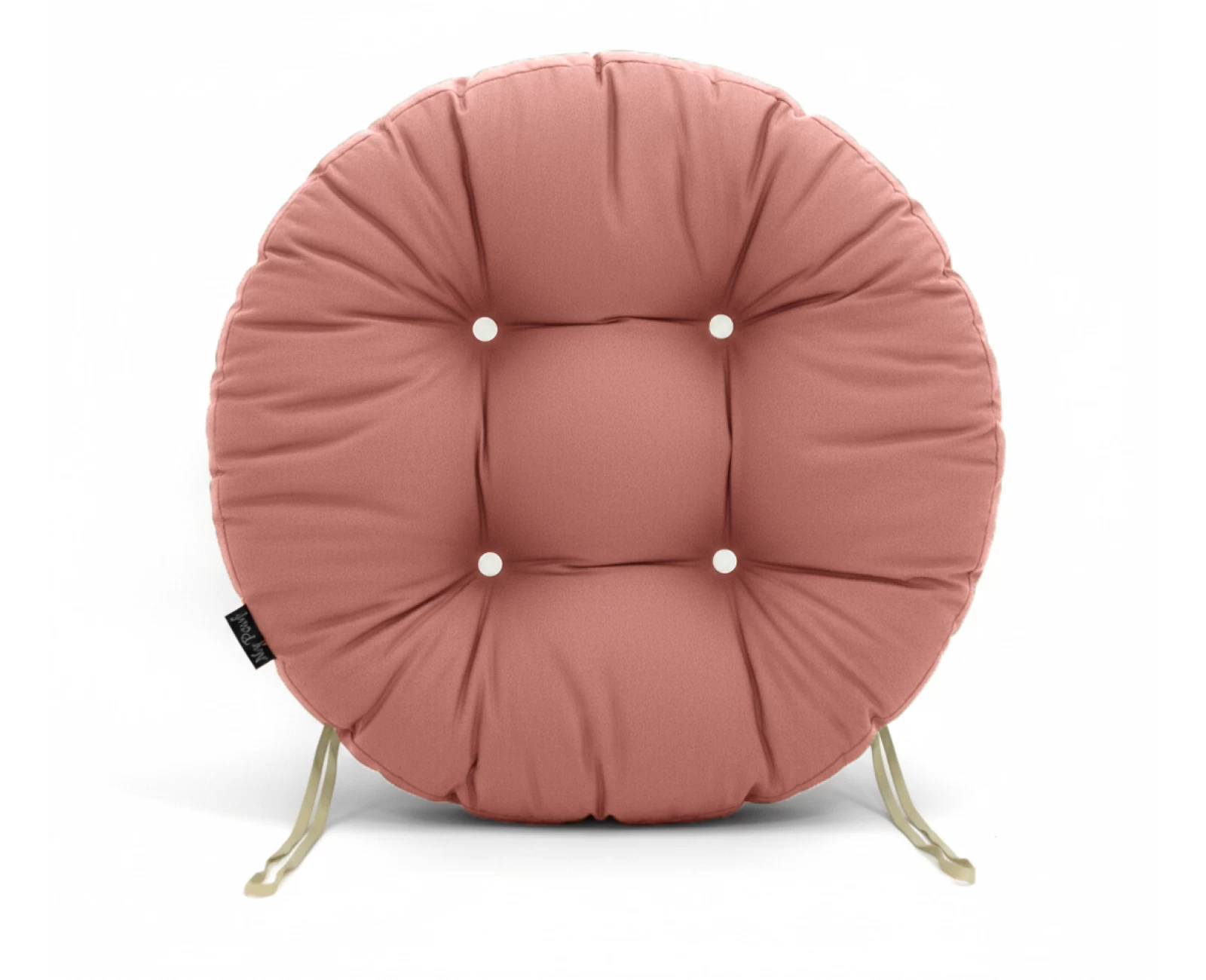 Μαξιλάρι στρογγυλό κάθισμα μπαμπού - Λονέτα μονόχρωμο ροζ - σομόν | Mypouf.gr