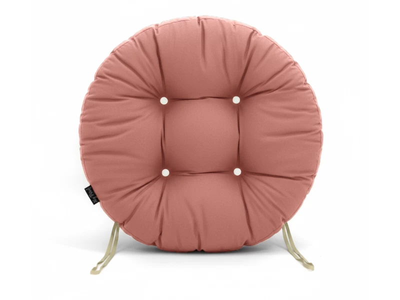 Μαξιλάρι στρογγυλό κάθισμα μπαμπού - Λονέτα μονόχρωμο ροζ - σομόν