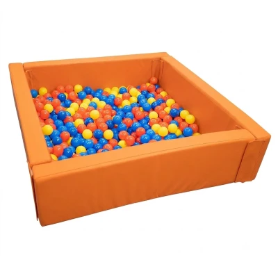 Παιδική Μπαλοπισίνα από Δερματίνη & Αφρολέξ Orange