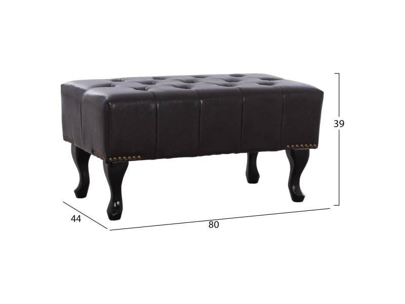 ΤΑΜΠΟΥΡΕ ΥΠΟΠΟΔΙΟ T.CHESTERFIELD EMMA HM226.01 PU 80x44x39Y εκ.ΣΚ.ΚΑΦΕ