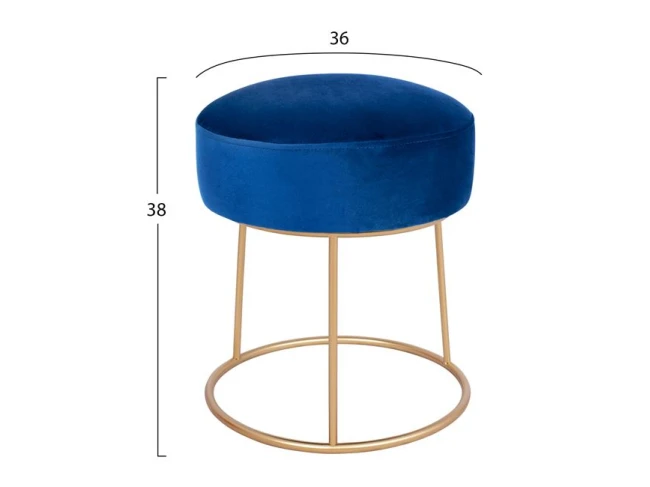 ΣΚΑΜΠΟ KARLO HM8411.08 ΜΠΛΕ ΒΕΛΟΥΔΟ ΜΕ ΧΡΥΣΗ ΒΑΣΗ Φ36x38Υ εκ.