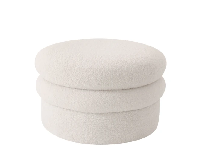 Σκαμπό SPECIOZA Με Αποθηκευτικό Χώρο Λευκό Ύφασμα Cashmere 60x60x35cm