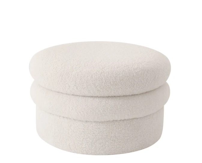 Σκαμπό SPECIOZA Με Αποθηκευτικό Χώρο Λευκό Ύφασμα Cashmere 60x60x35cm