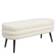 Παγκάκι Ottoman TONDO Λευκό Ύφασμα Teddy/Μέταλλο 42x112x44cm - Εικόνα 2 | Mypouf.gr