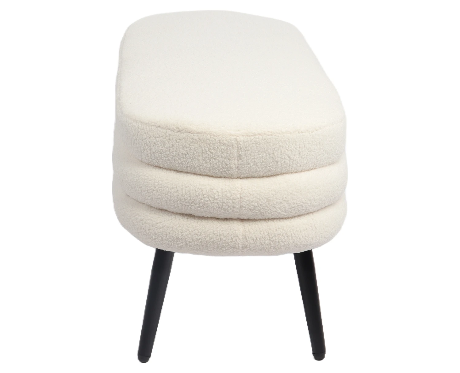 Παγκάκι Ottoman TONDO Λευκό Ύφασμα Teddy/Μέταλλο 42x112x44cm - Εικόνα 5 | Mypouf.gr