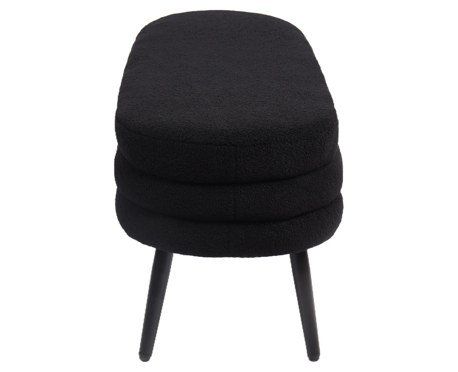 Παγκάκι Ottoman TONDO Μαύρο Ύφασμα Teddy/Μέταλλο 42x112x44cm - Εικόνα 4 | Mypouf.gr