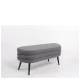 Παγκάκι Ottoman TONDO Γκρι Ύφασμα Teddy/Μέταλλο 42x112x44cm - Εικόνα 2 | Mypouf.gr