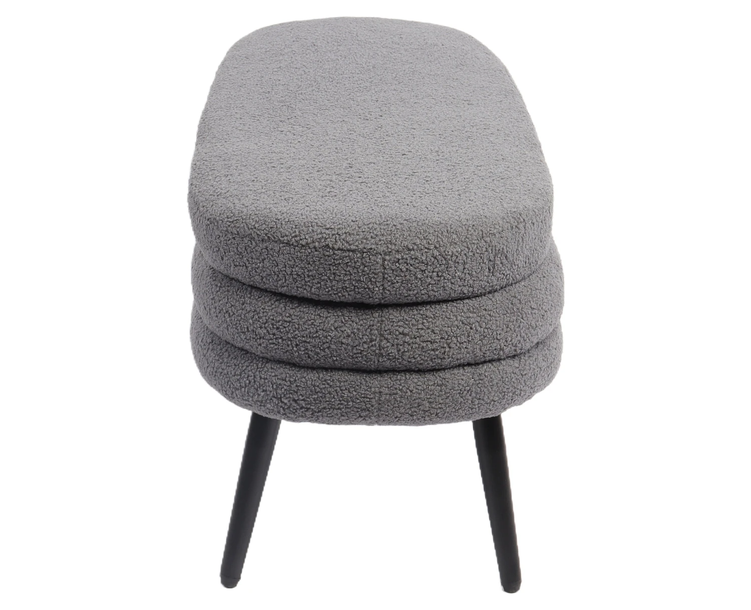 Παγκάκι Ottoman TONDO Γκρι Ύφασμα Teddy/Μέταλλο 42x112x44cm - Εικόνα 3 | Mypouf.gr