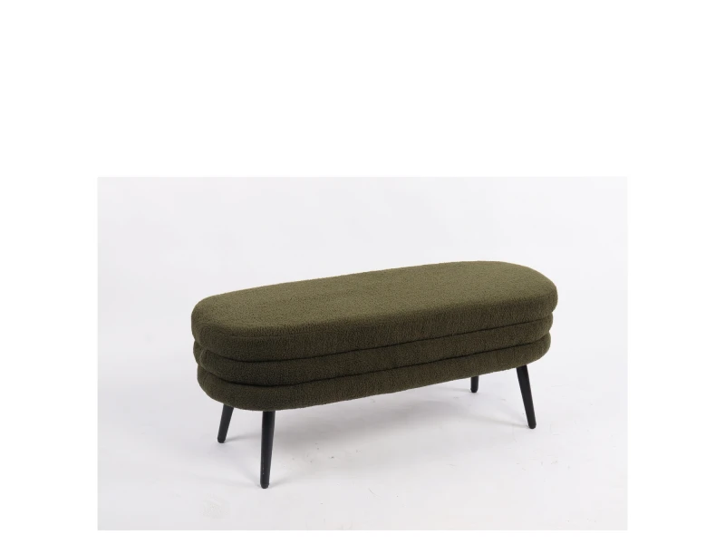Παγκάκι Ottoman TONDO Πράσινο Ύφασμα Teddy/Μέταλλο 42x112x44cm