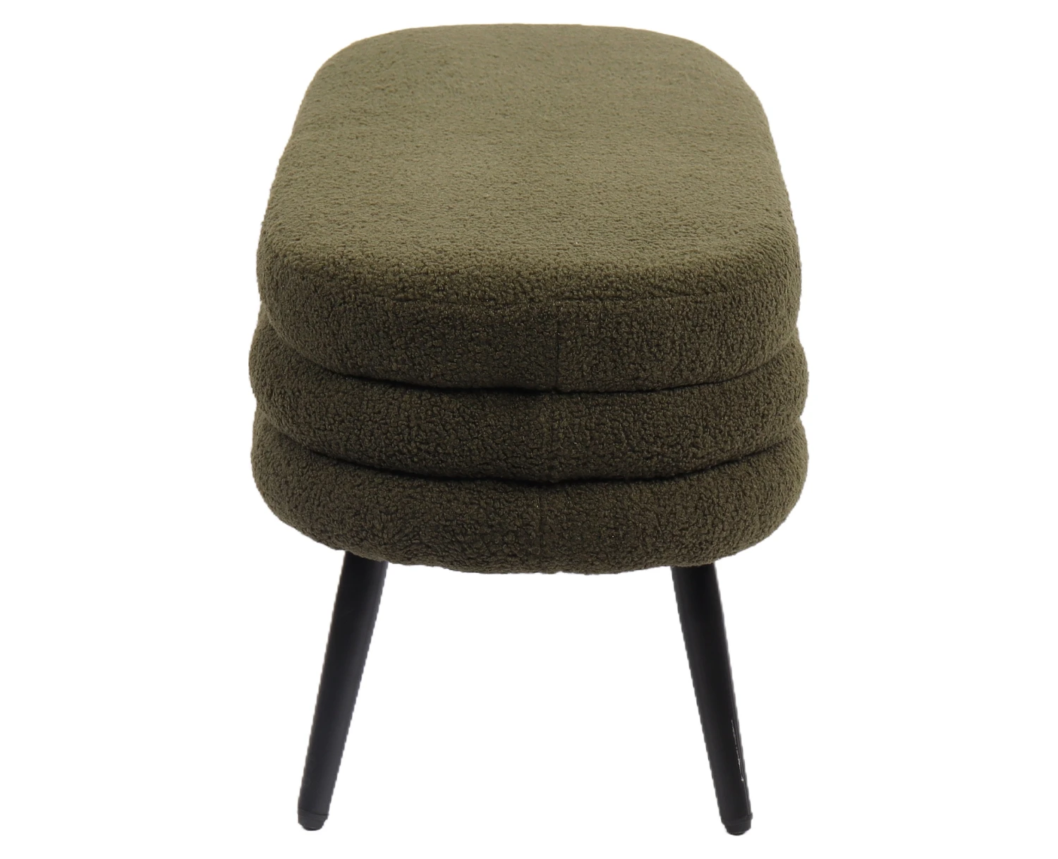 Παγκάκι Ottoman TONDO Πράσινο Ύφασμα Teddy/Μέταλλο 42x112x44cm - Εικόνα 3 | Mypouf.gr