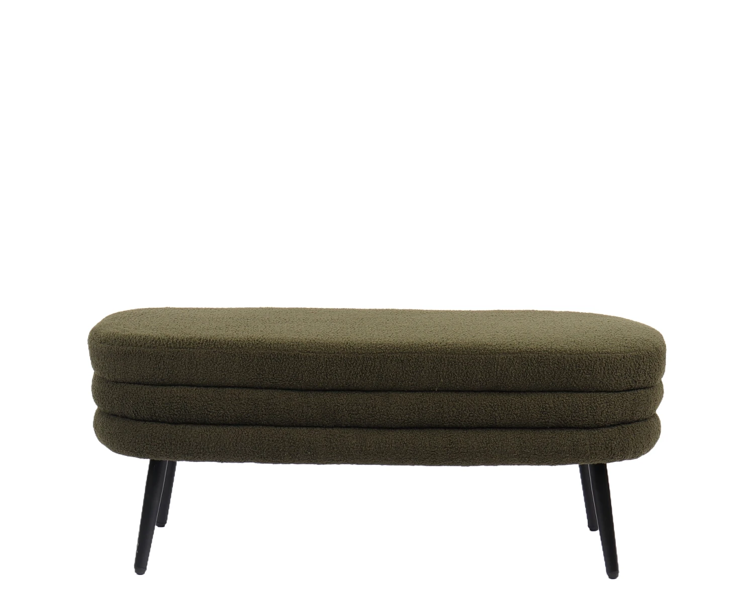 Παγκάκι Ottoman TONDO Πράσινο Ύφασμα Teddy/Μέταλλο 42x112x44cm - Εικόνα 5 | Mypouf.gr