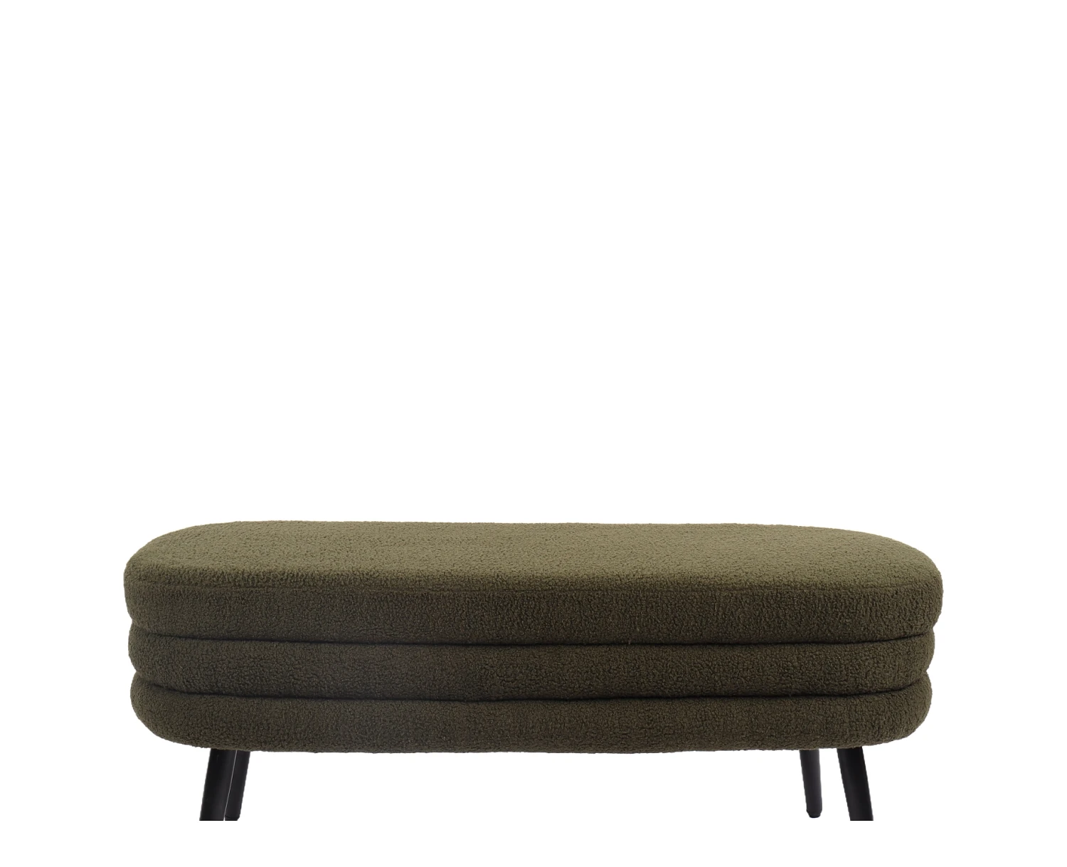 Παγκάκι Ottoman TONDO Πράσινο Ύφασμα Teddy/Μέταλλο 42x112x44cm - Εικόνα 6 | Mypouf.gr