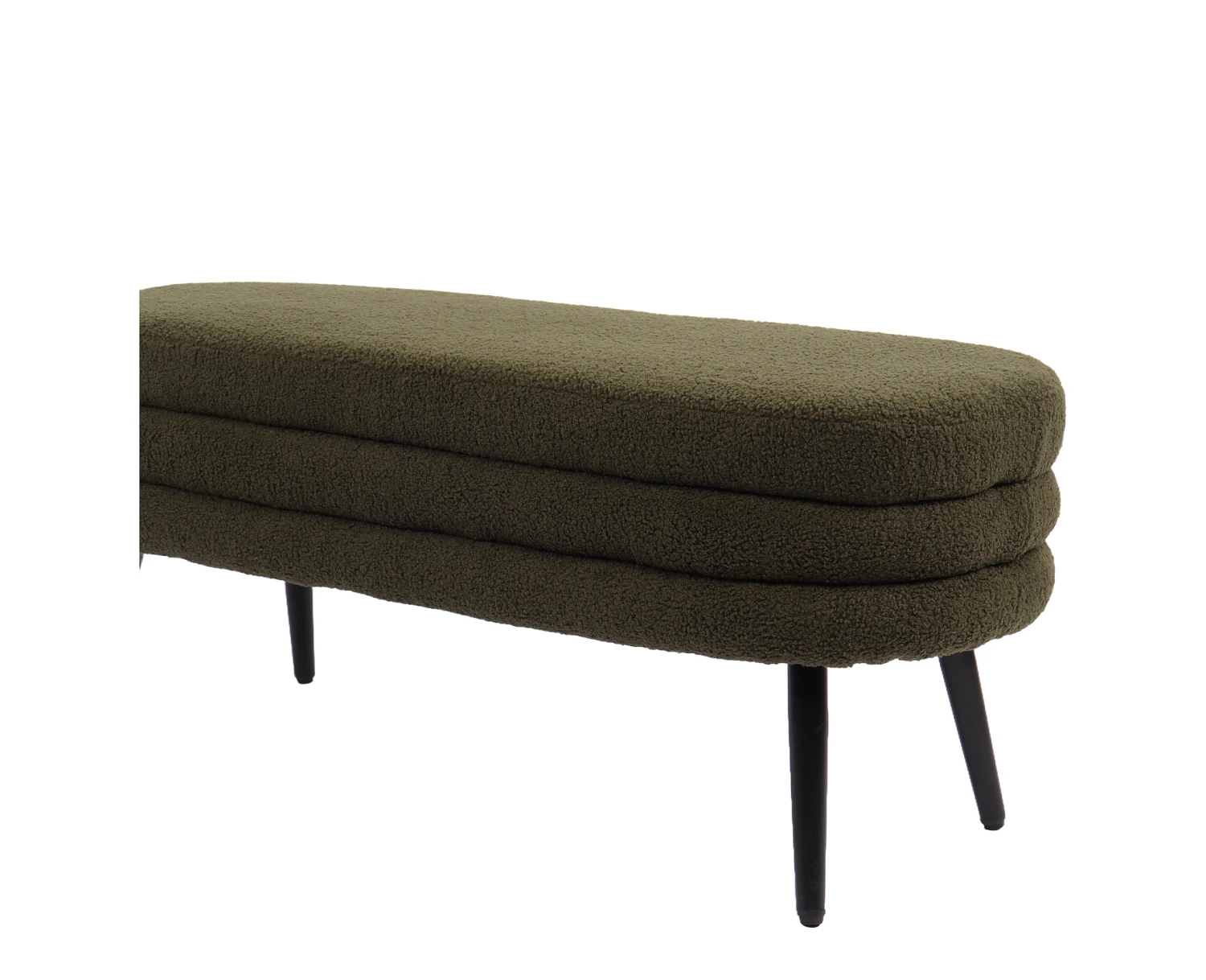 Παγκάκι Ottoman TONDO Πράσινο Ύφασμα Teddy/Μέταλλο 42x112x44cm - Εικόνα 7 | Mypouf.gr