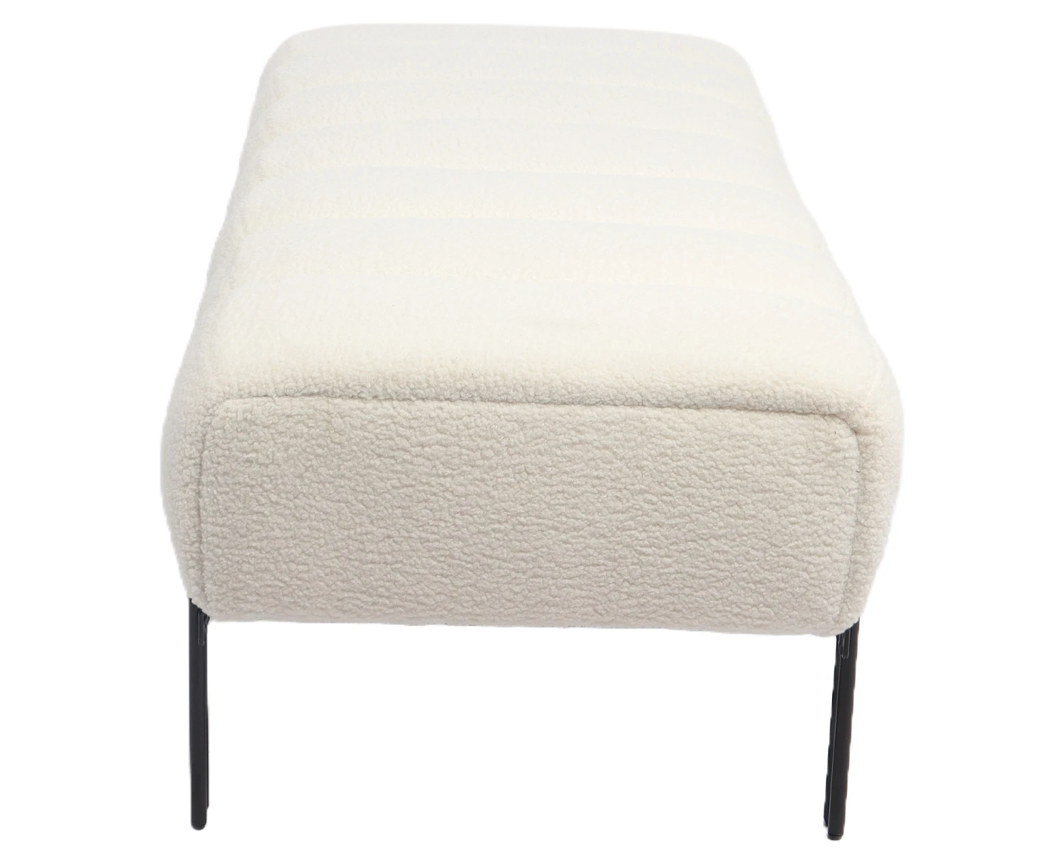 Παγκάκι Ottoman KUBO Λευκό Ύφασμα Teddy/Μέταλλο 40x116.5x50cm - Εικόνα 3 | Mypouf.gr