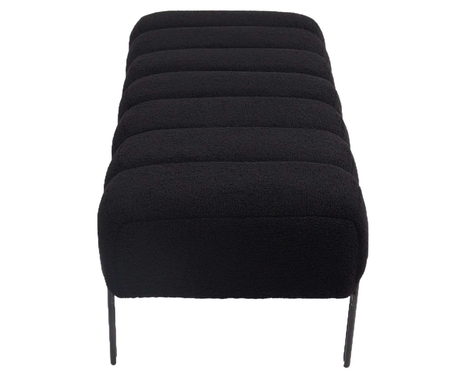 Παγκάκι Ottoman KUBO Μαύρο Ύφασμα Teddy/Μέταλλο 40x116.5x50cm - Εικόνα 3 | Mypouf.gr