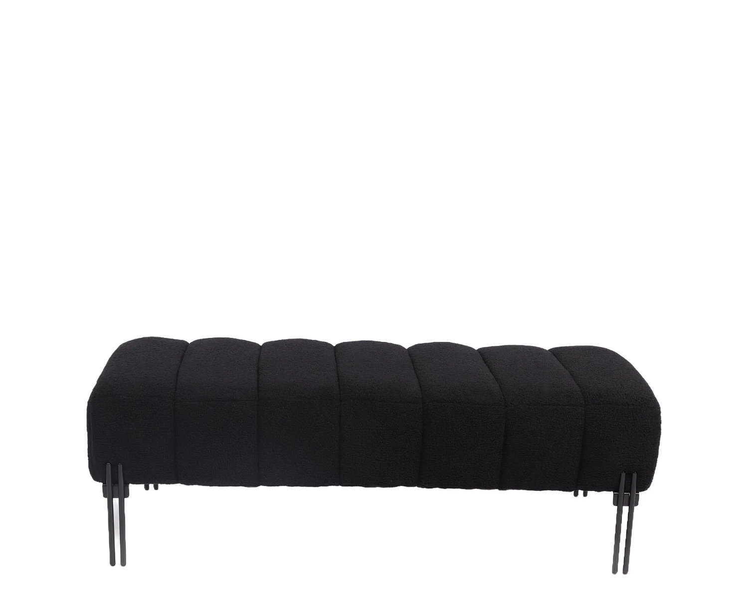 Παγκάκι Ottoman KUBO Μαύρο Ύφασμα Teddy/Μέταλλο 40x116.5x50cm - Εικόνα 5 | Mypouf.gr