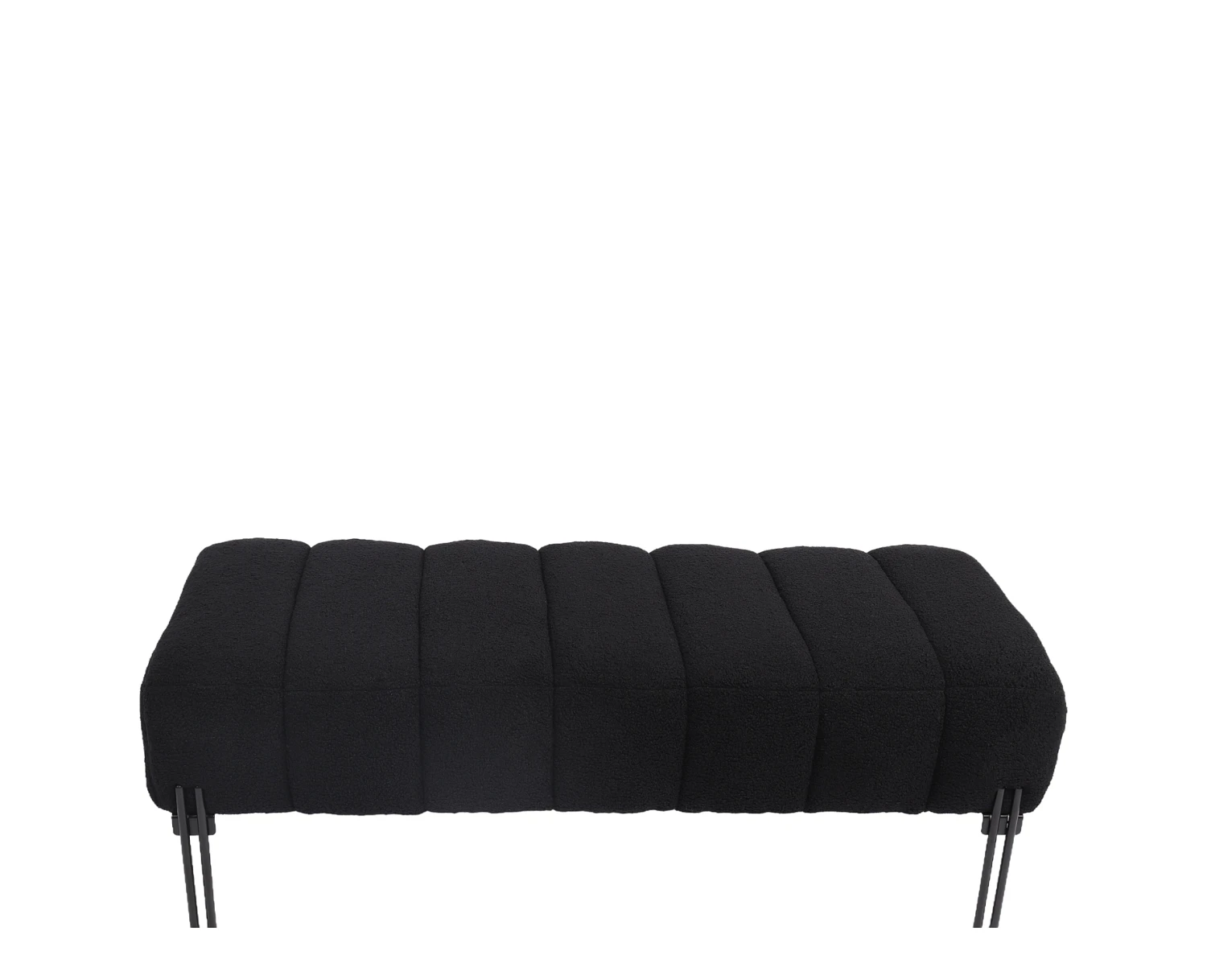 Παγκάκι Ottoman KUBO Μαύρο Ύφασμα Teddy/Μέταλλο 40x116.5x50cm - Εικόνα 6 | Mypouf.gr