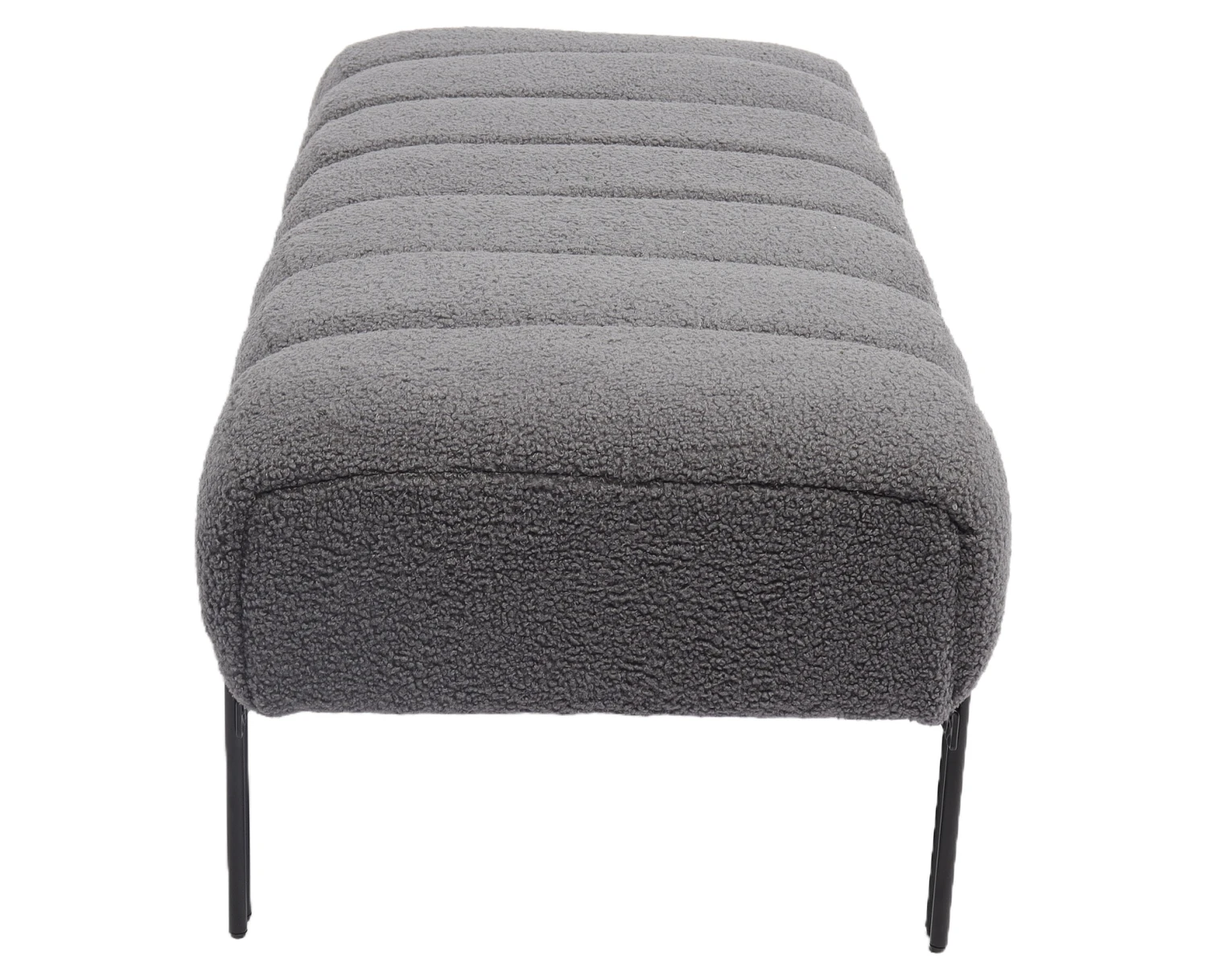 Παγκάκι Ottoman KUBO Γκρι Ύφασμα Teddy/Μέταλλο 40x116.5x50cm - Εικόνα 3 | Mypouf.gr